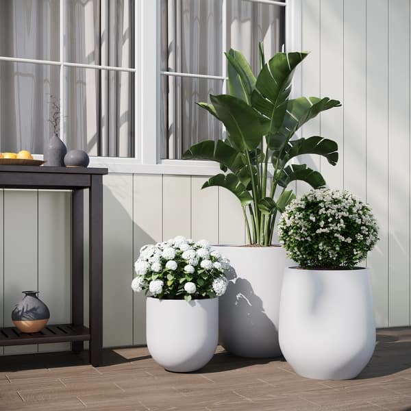 DTY Signature Mount Antero 1-Piece Fiberstone Bullet Planter for Indoor/Outdoor,  Black - Bed Bath & Beyond - 42592611