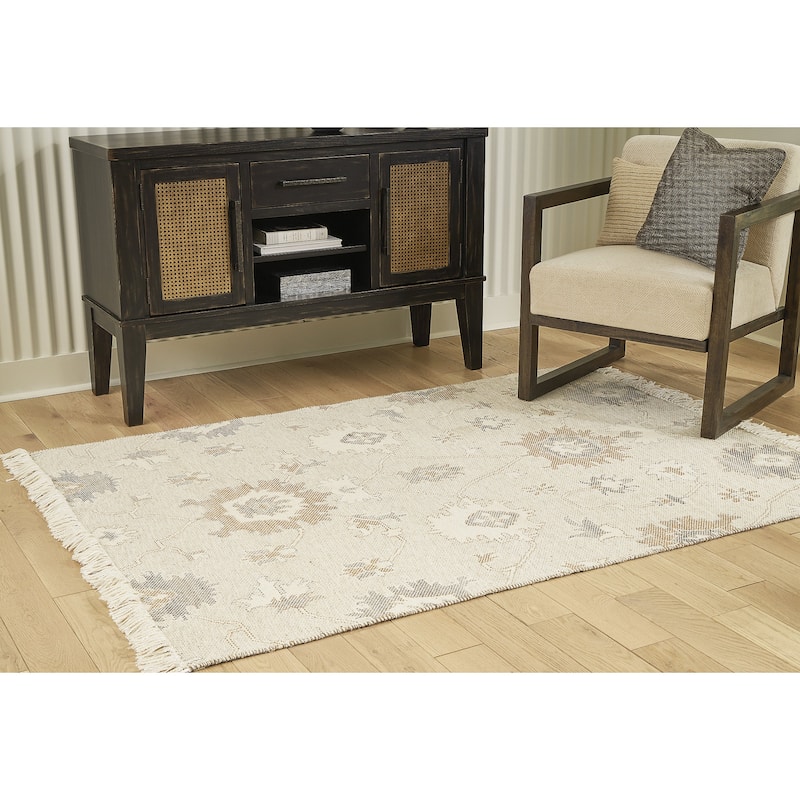 Signature Design by Ashley Calkin Linen/Gray/Brown Rug - 5'W x 7'D