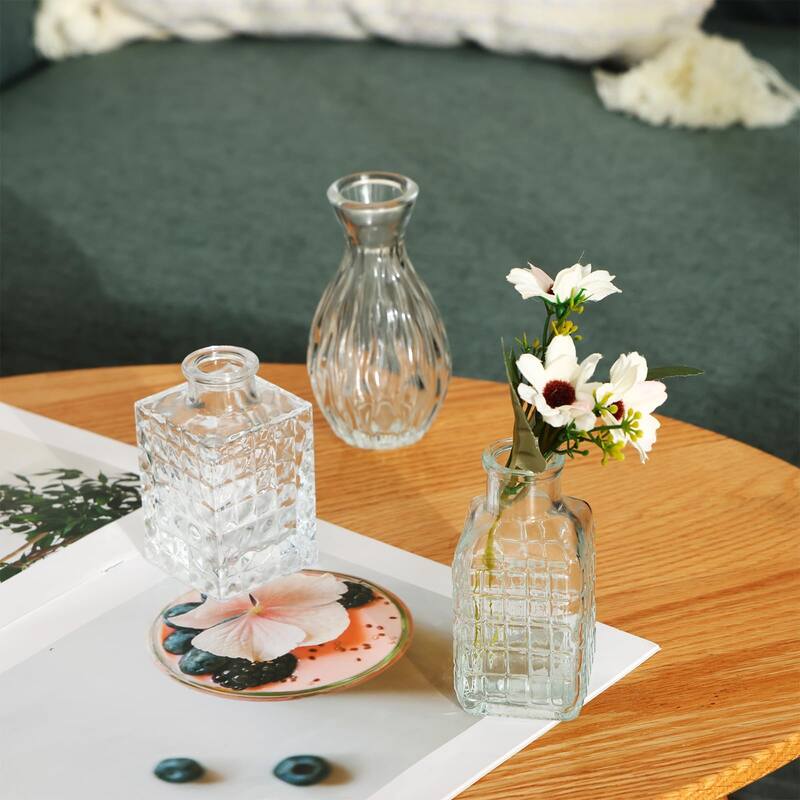 36 Glass Bud Vase Set, Small Vases for Flowers, Clear Bud Vases for Centerpieces Mini Flower Vases in Bulk