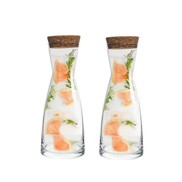 Bormioli Rocco Ypsilon Carafe with Cork Top Set - Set of 2