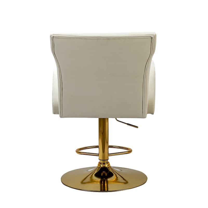 Loreto Modern Tufted Velvet Swivel chair with Adjustable Height Set of 2 by HULALA HOME