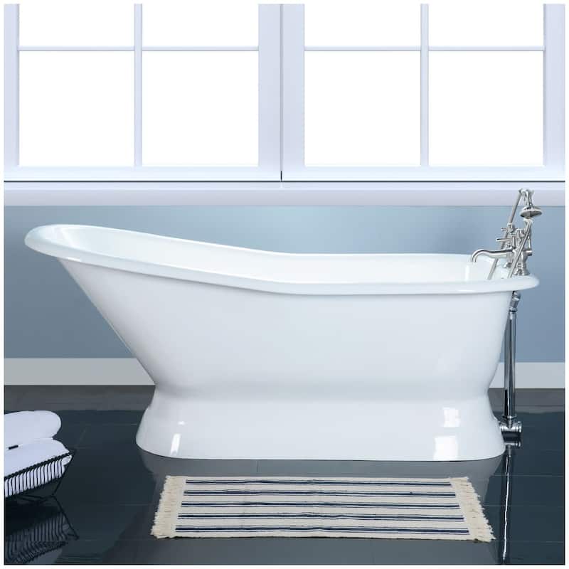 Kingston Brass Aqua Eden 66" Cast Iron Free Standing Tub with 7"