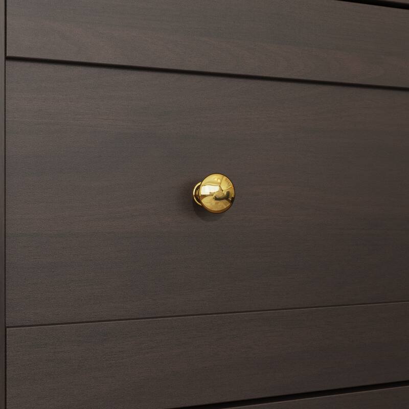 White Wardrobe Closet with Gold Handles - Modern Storage Cabinet with Drawers