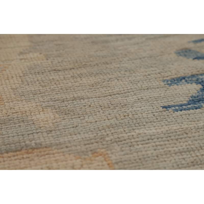 Hand Knotted Oriental 100% Wool Carpet Transitional All-Over Greys & Charcoal Oushak Area Rug - 10' 4'' X 8' 1''