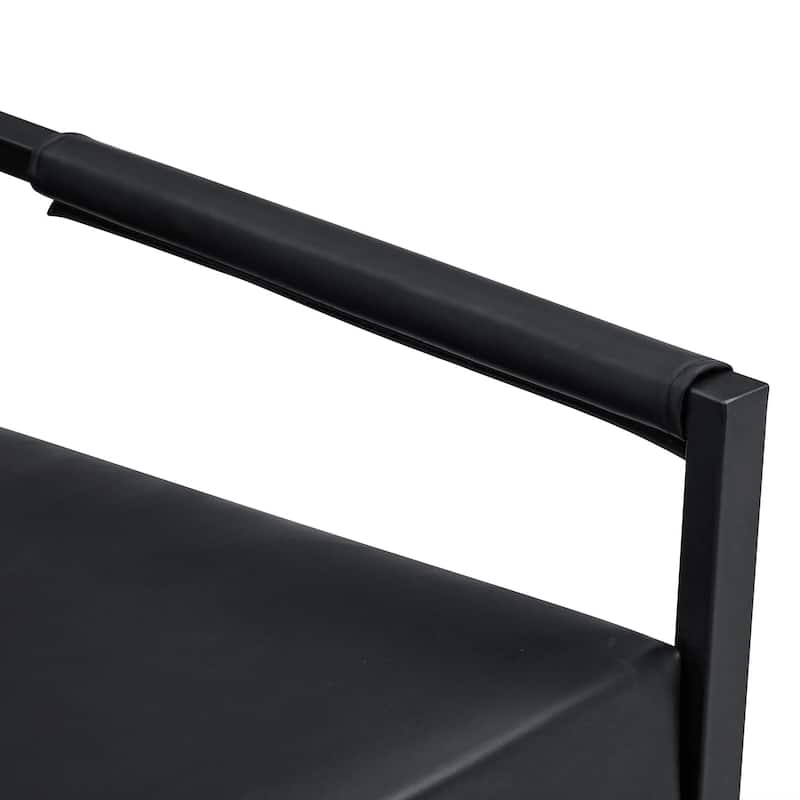 PU Leather Accent Chair with Metal Frame and Modern Industrial Style (27"W x 29.7"D x 29.6"H)