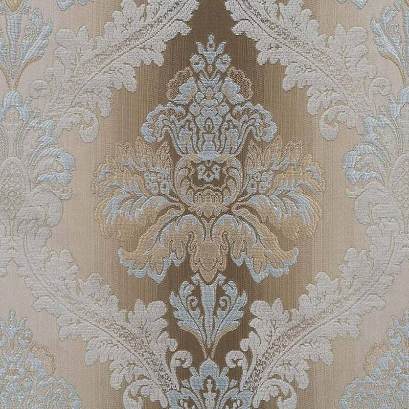 Esen Ornate Sofa, 7 Accent Pillows, Gold, Tufted Brown Velvet, 99 Inch