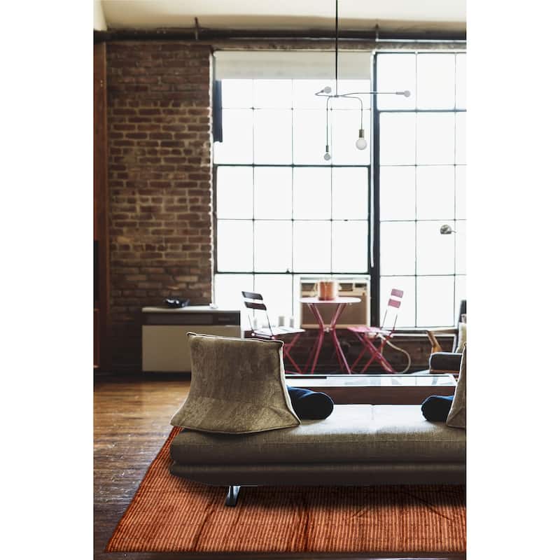 ECARPETGALLERY Hand-knotted Opulence Orange Silk, Wool Rug - 11'6 x 11'4