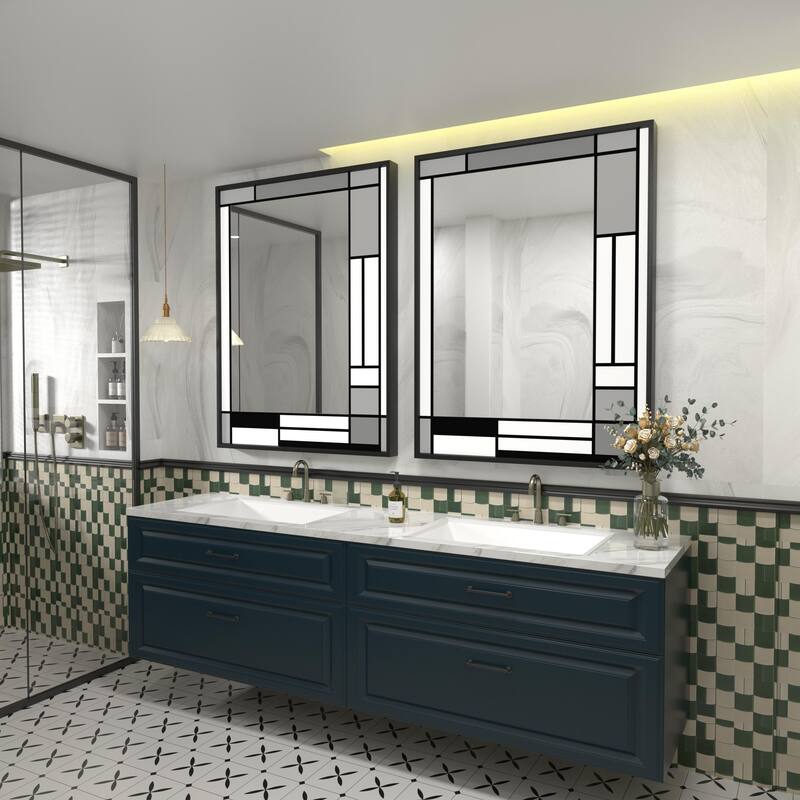 Window Pane Wall Decor Bathroom Vanity Mirror Mounted