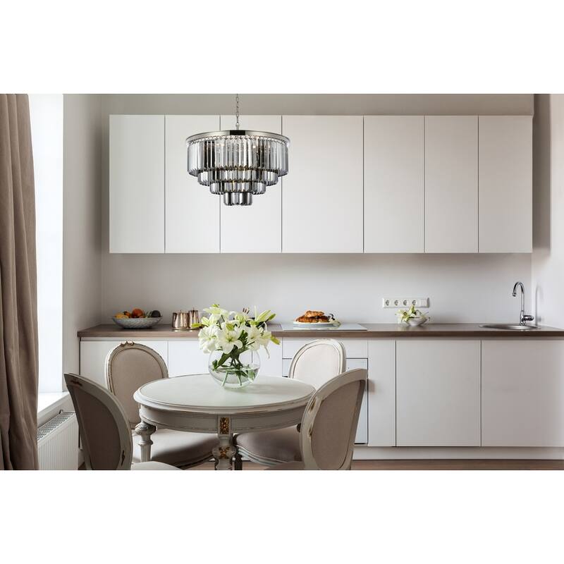 Royce Edge 17-Light Polished Nickel Chandelier