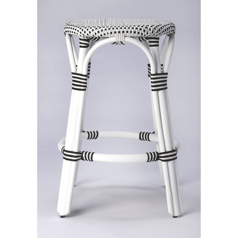 Tobias 24" Rattan Round Counter Stool