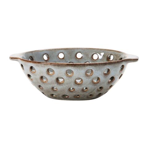 Stoneware Berry Bowl, Reactive Glaze, Brown (Each One Will Vary)