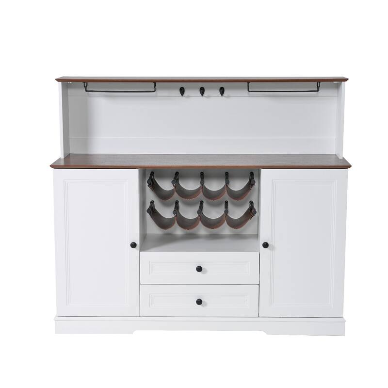 Farmhouse Wine Cabinet with Storage Cabinets