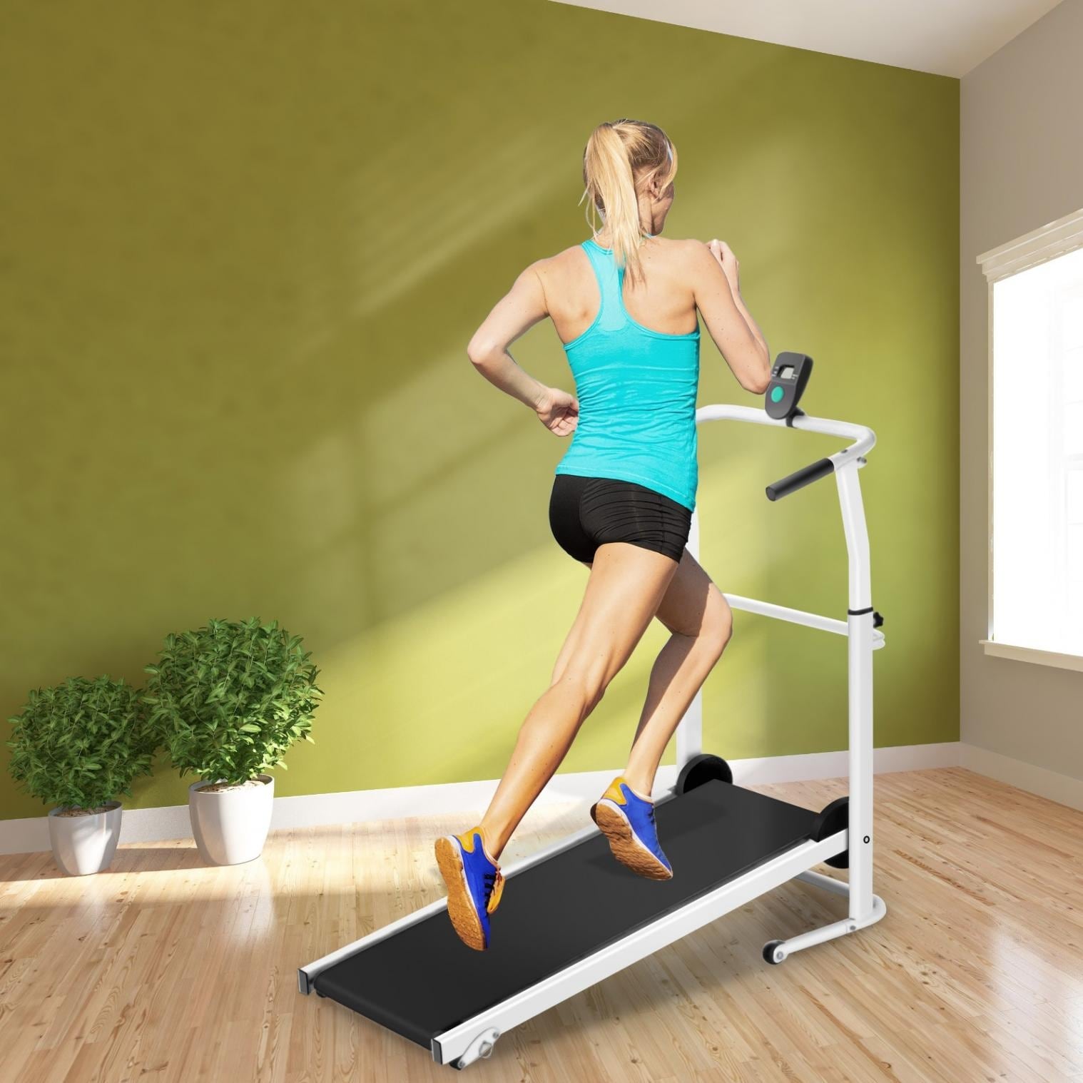 Home Gym Manual Treadmill Walking Machine Cardio Workout Foldable 