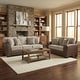 preview thumbnail 4 of 18, Roundhill Furniture Marvella 3-Piece Living Room Set, Chocolate Faux Leather and Curly Shearling Upholstery