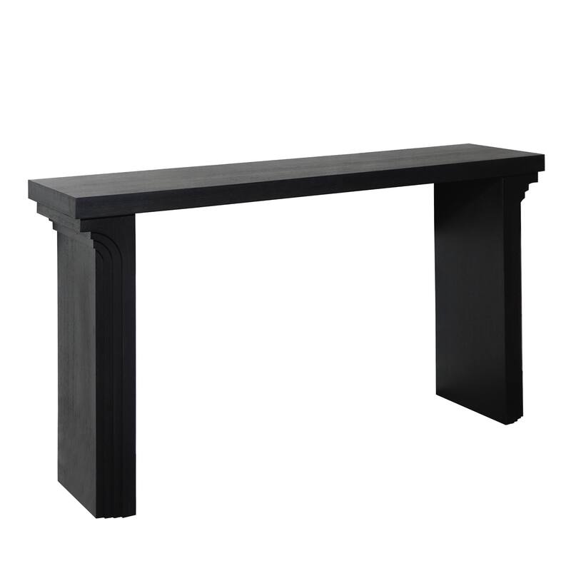 58in Modern Minimalist Black Wooden Console Table for Entryway, Living Room, and Hallway - Versatile Decorative Accent