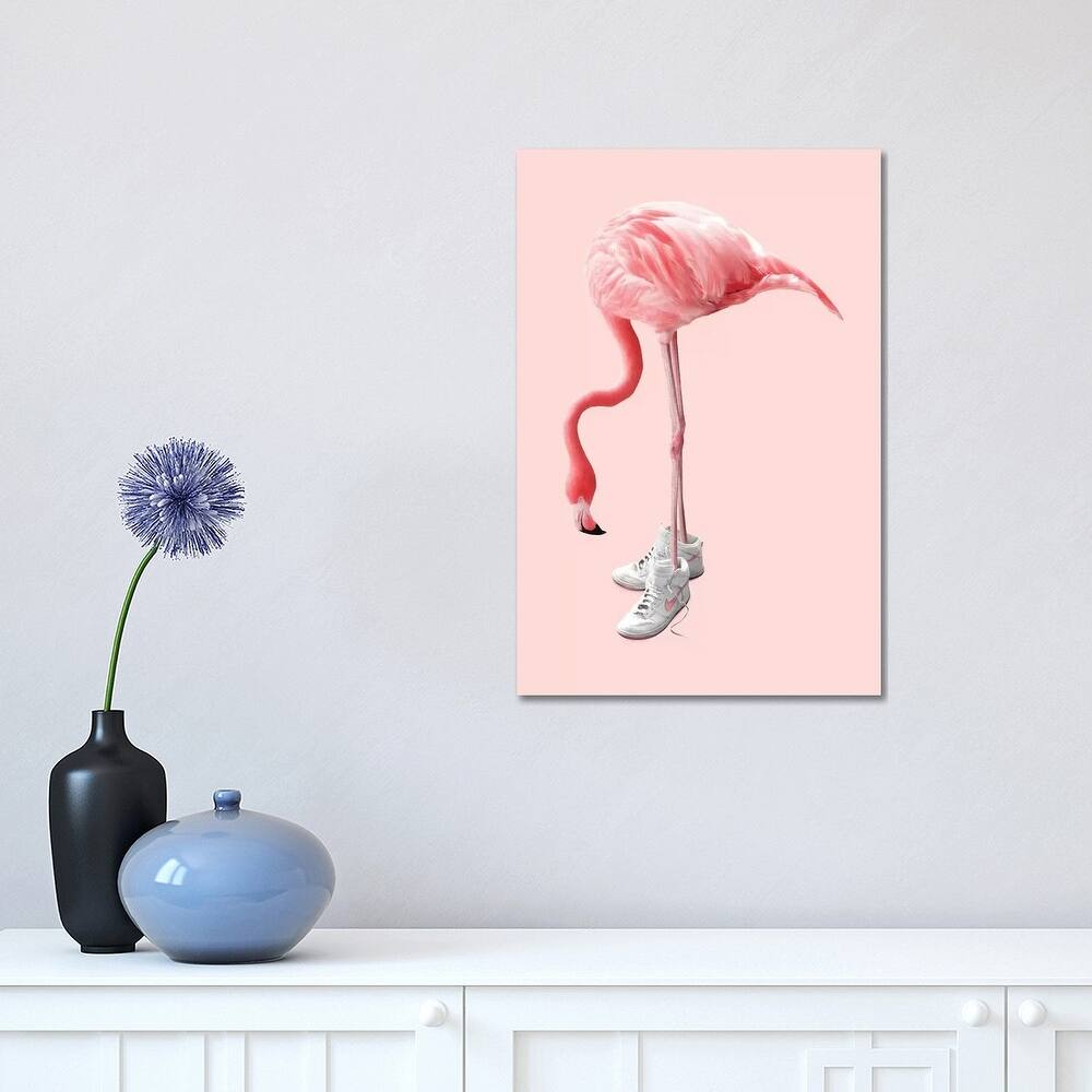 iCanvas "Sneaker Flamingo" by Jonas Loose Canvas Print