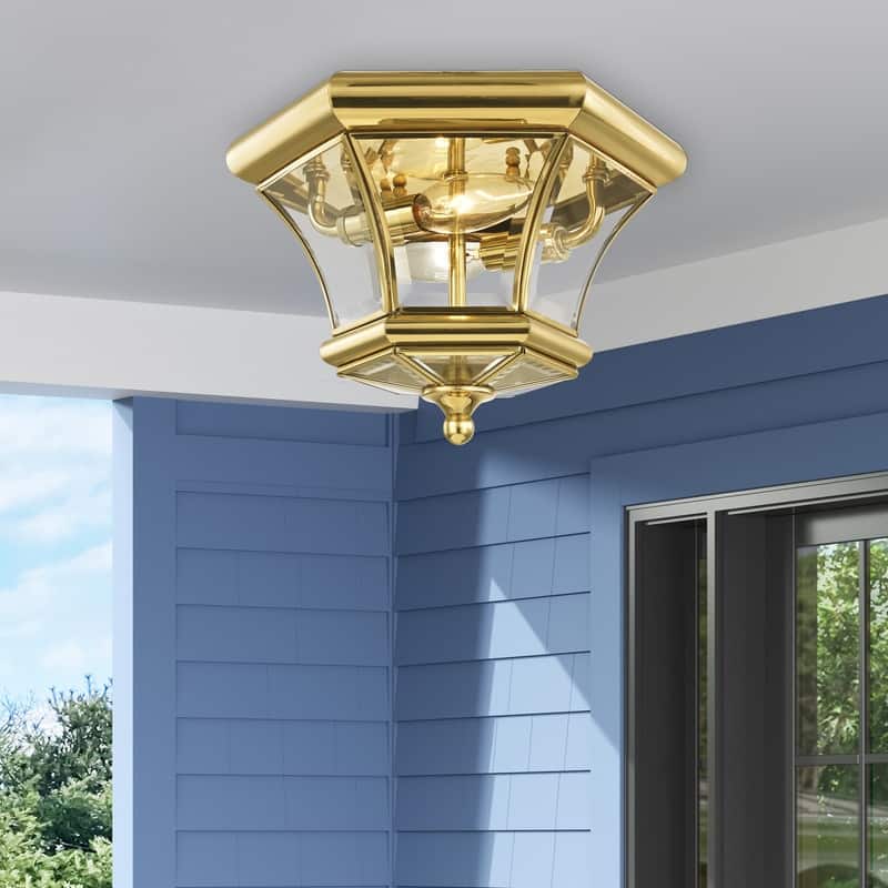 Livex Lighting 2-light Polished Brass Ceiling Mount, 7052-02 - 10.5" DIA. x 7" H