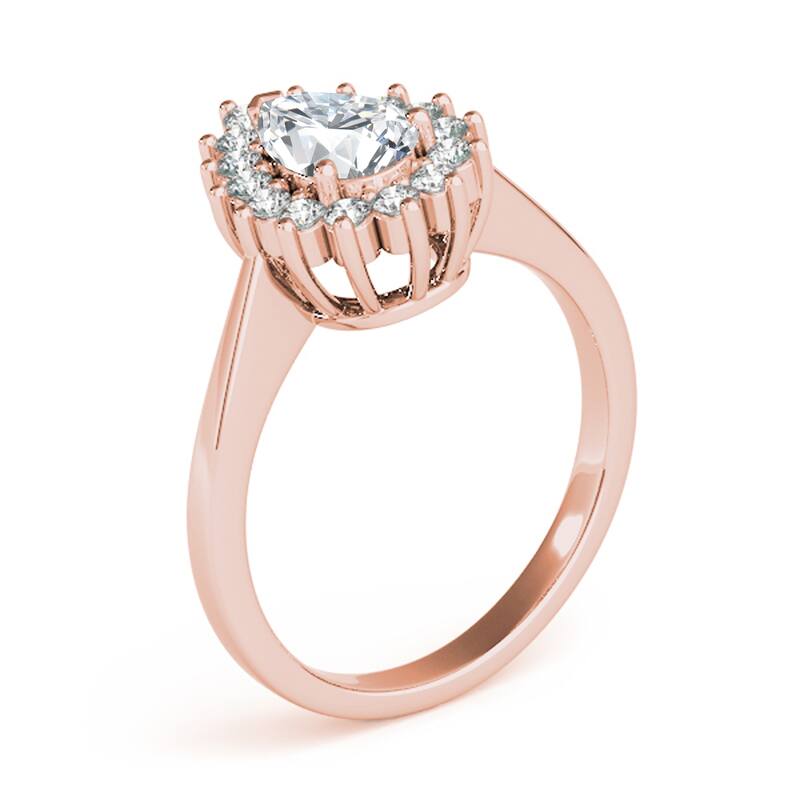 Auriya 14k Rose Gold Lab Grown Pear Diamond Halo Engagement Ring 0.50 to 5.00 ct. tw. (F-G VS)