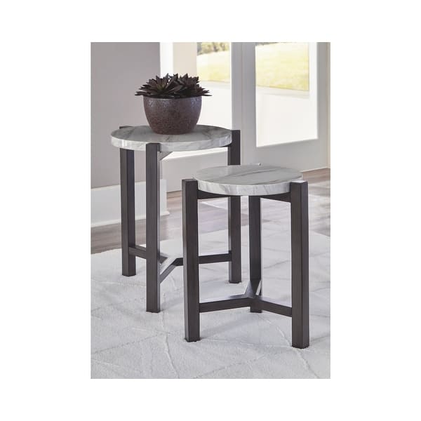 slide 2 of 5, Signature Design by Ashley Bronson Accent Table (Set of 2) - Table-small: 15.75" W x 15.75" D x 20.88" H