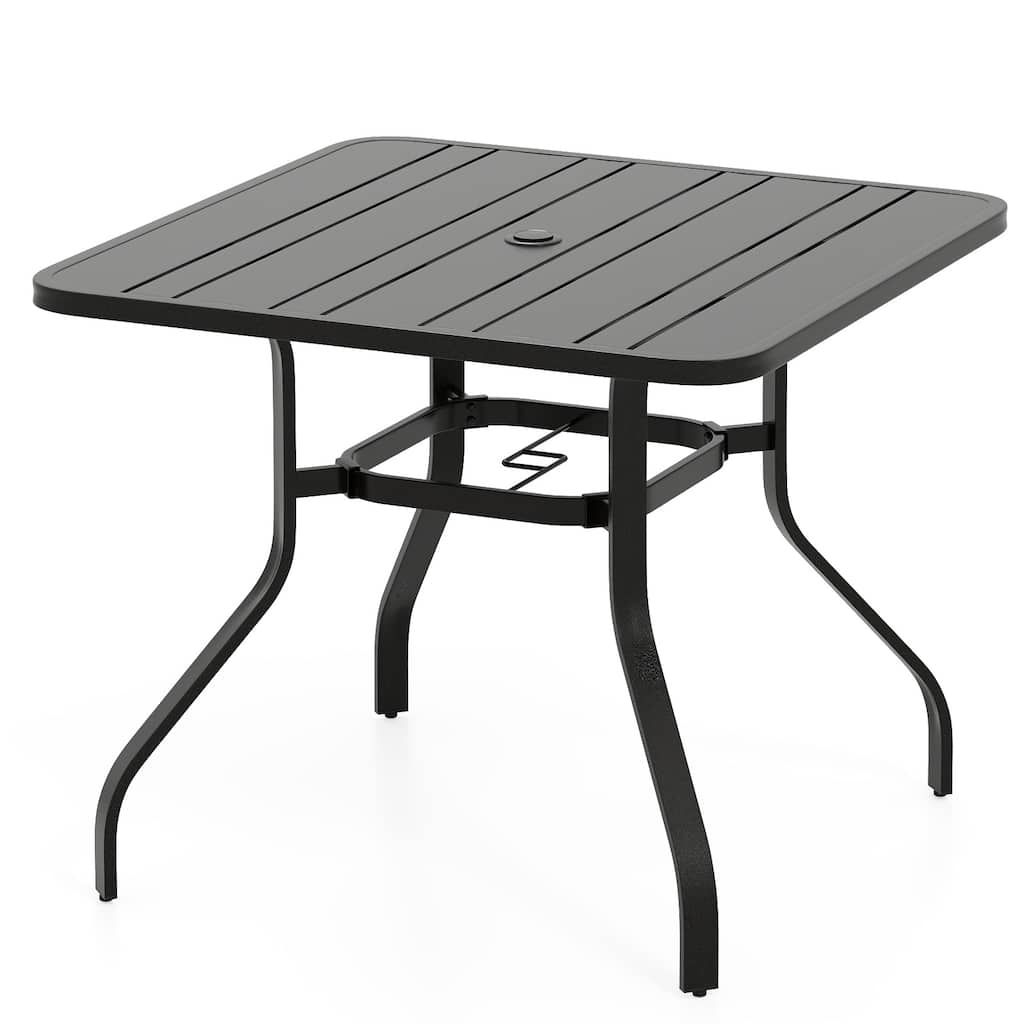 Gymax Outdoor Dining Table for 4 37 Inches Square Patio Bistro Dining