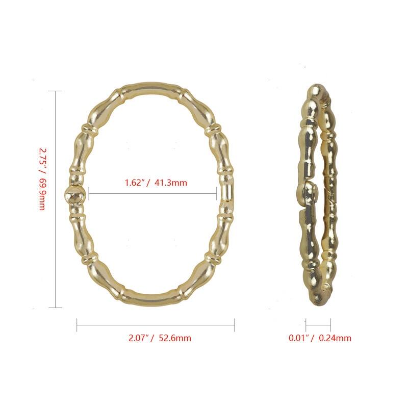 Utopia Alley Shower Rings, Oval Shape Shower Curtain Rings for Bathroom, Rustproof Zinc Shower Curtain Hooks Rings, Set of 12