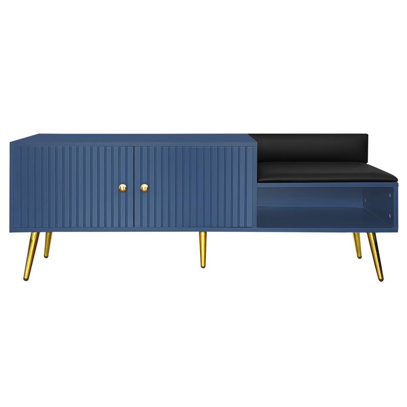 Modern Shoe Storage Bench with Hidden Storage and Upholstered Cushions for Bedside Living Room and Entryway