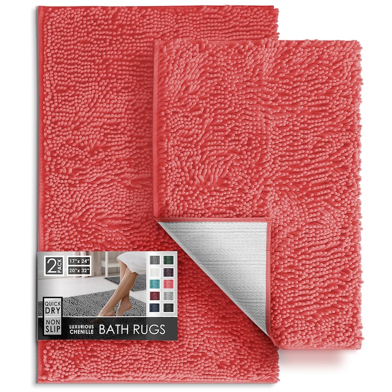 Empyrean Non-Slip Super Plush Chenille Bathroom Rugs