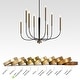 preview thumbnail 8 of 15, LALUZ Modern 8-Light Chandelier Black Gold Classic Candle Light for Dining Living Room - 37.4" Dia × 22.4" H