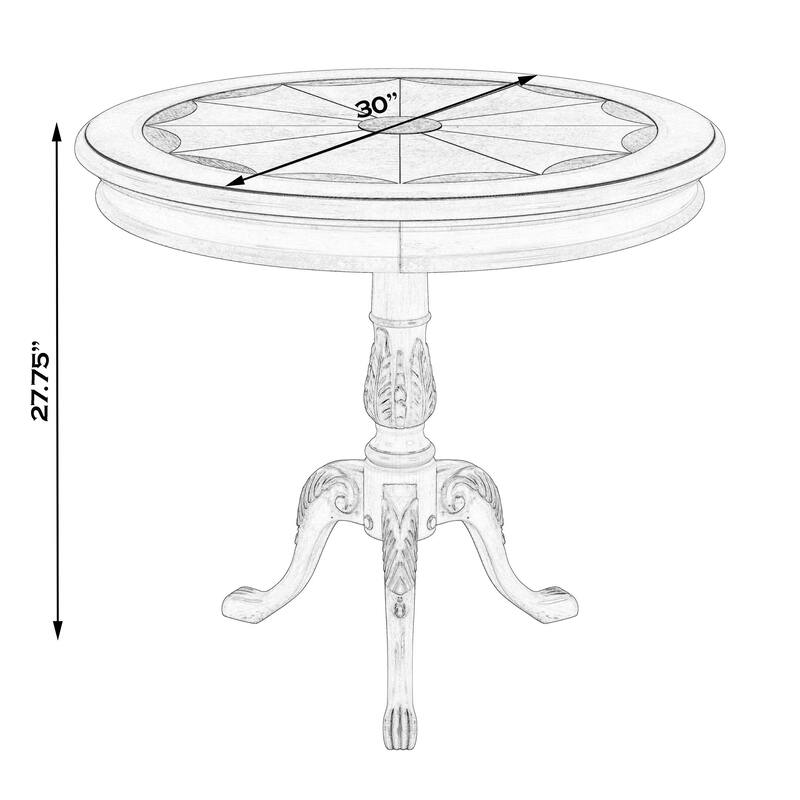 Butler Traditional Round Wooden Pedestal Table in Plantation Cherry Finish - Dark Brown