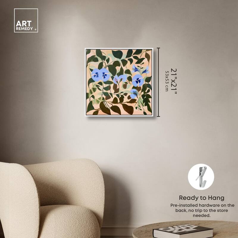 Naive Blue Flowers Canvas by Art Remedy