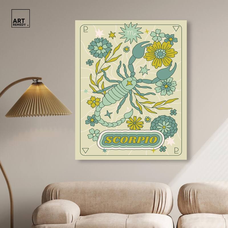 Scorpio Stars Card Canvas by Art Remedy, Gallery Wrapped