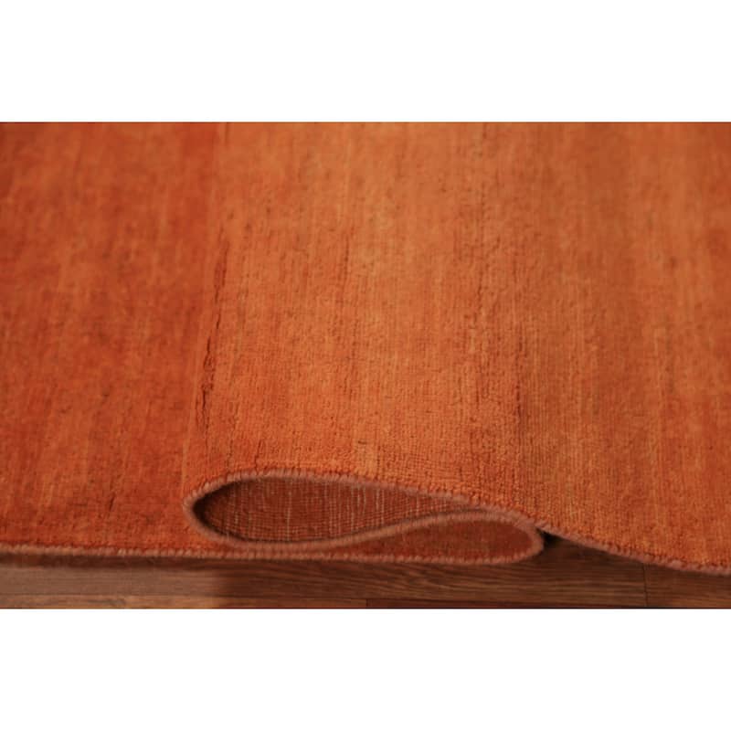 Orange Gabbeh Oriental Rug Hand-Knotted Foyer Wool Carpet - 3'4" x 4'10"