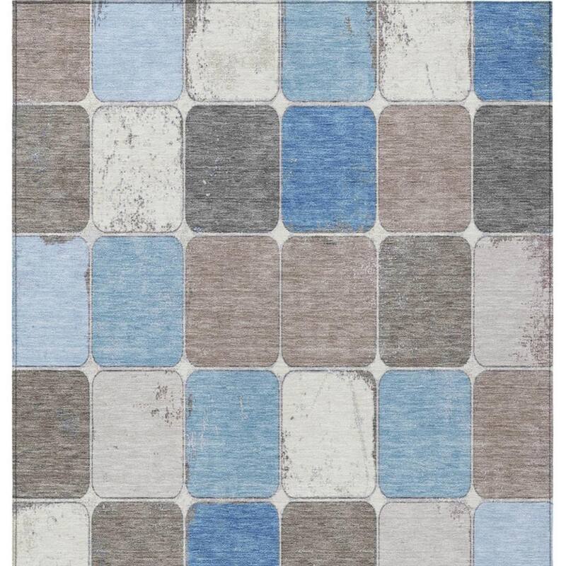 HomeRoots Geometric Transitional Rectangle Outdoor Rug