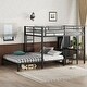 preview thumbnail 3 of 10, Metal Bunk Bed with Desk Chair and Wardrobe, Multifunctional Loft Frame with Built-in Storage
