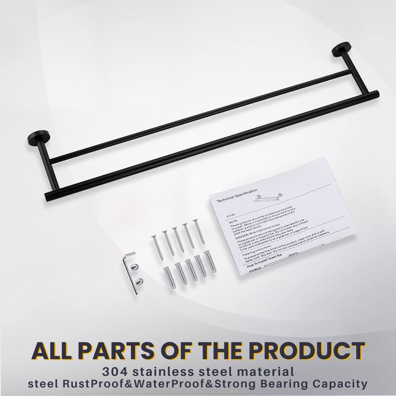 WOWOW Wall Mounted Stainless Steel Double Towel Bar