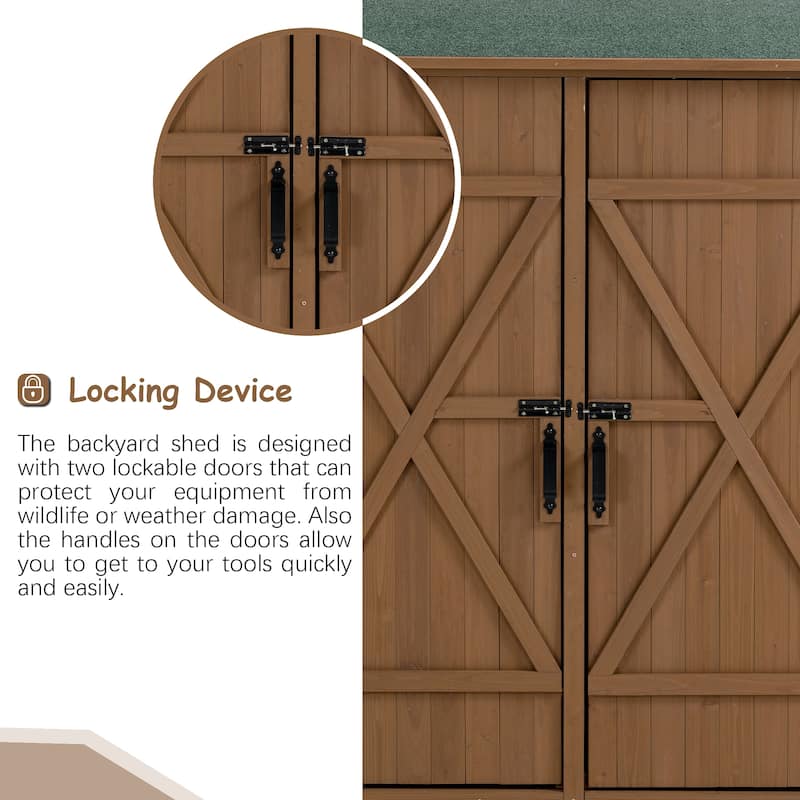 Merax Outdoor Storage Shed with Lockable Door