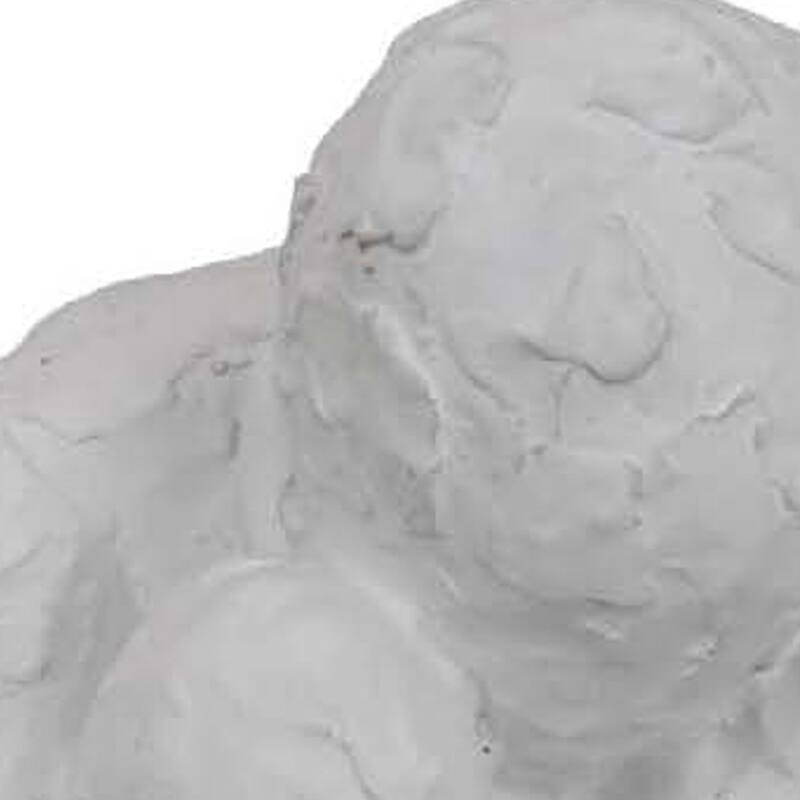 Roy Abstract Contemplative Man Figurine, White Resin Art 15 Inch