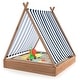 preview thumbnail 11 of 9, Costway Wooden Sandbox with Canopy Tent Design Fir Wood Frame 2 Bench - See Details