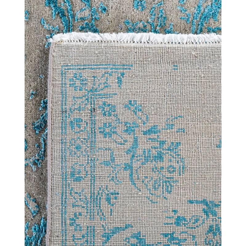 Ikat One-of-a-Kind Hand-Knotted Area Rug, Blue - 7' 10" x 10' 1"