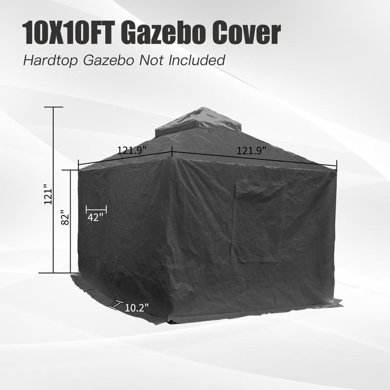 Domi 8' x 8' Universal Winter Gazebo Cover, All Season Waterproof Enclosed Cover with Sidewalls & Ventilated Mesh Windows, White