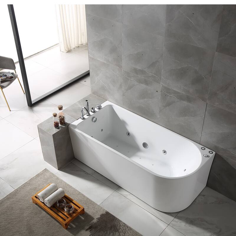 A&E Bath Ovid 67-inch Left-Hand Alcove Jetted Tub