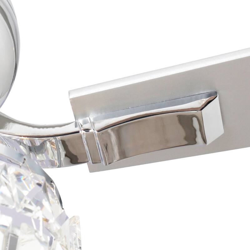 52-inch Chrome 2-Light Crystal Ceiling Fan with Remote