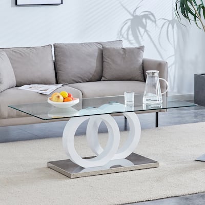 Stylish MDF Coffee Table with Glass Top for Versatile Living Spaces