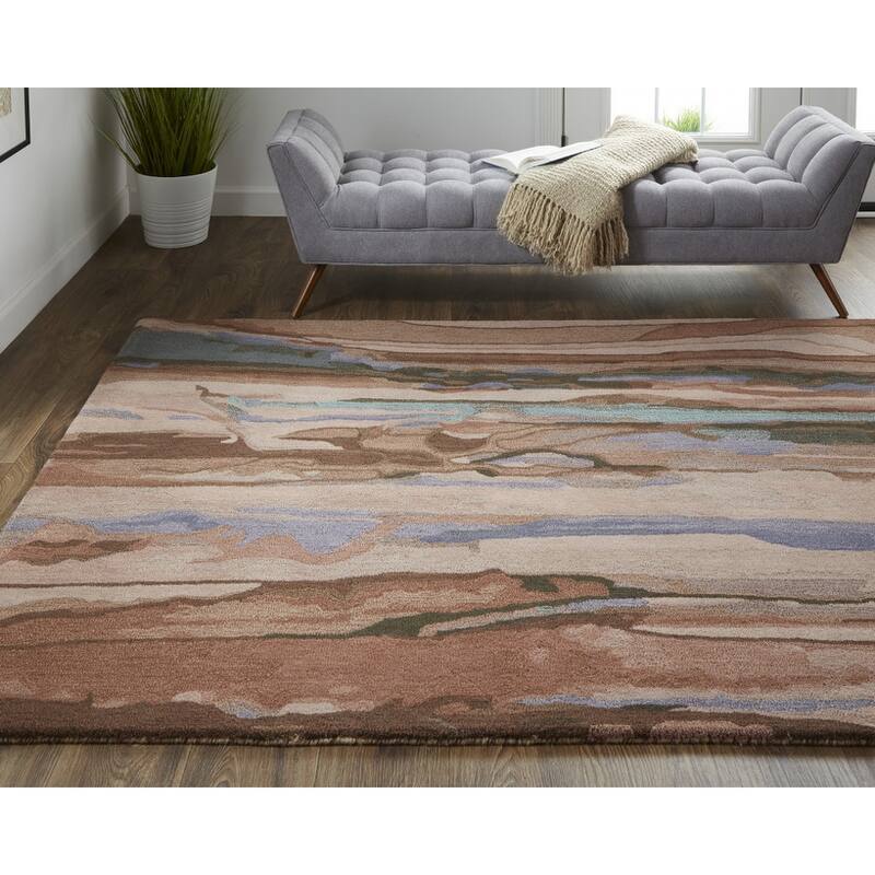 Zufa Abstract Stain Resistant Area Rug By HomeRoots - 5' x 8'