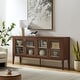 preview thumbnail 1 of 7, Nell 72" Glass Door Sideboard Storage Display Cabinet Walnut