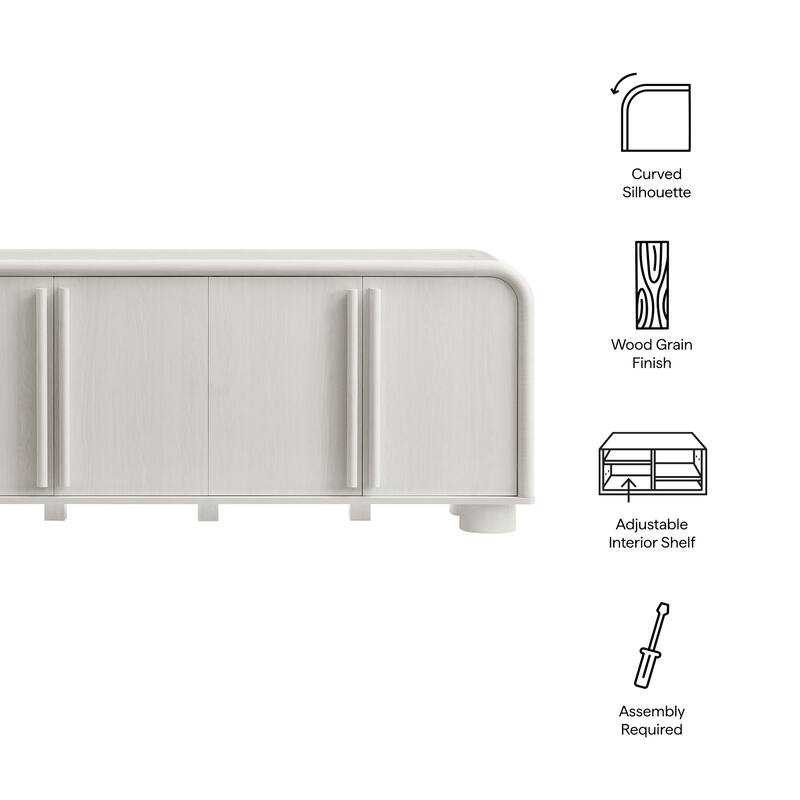 Bellamy Curved 4-Door Sideboard Cabinet