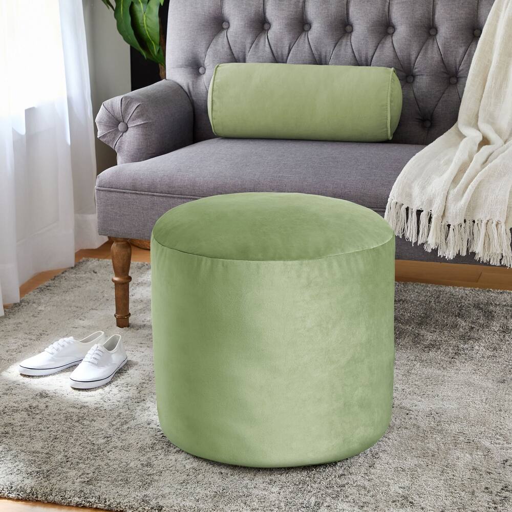 Sorra Home Solid Velvet Indoor Bean Pouf