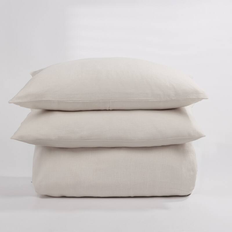Manoli, Linen, White, Duvet Cover Set