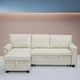 preview thumbnail 30 of 71, Reversible Sectional Sleeper Sofa with Storage Chaise & Pull-Out Bed Cream,Velvet