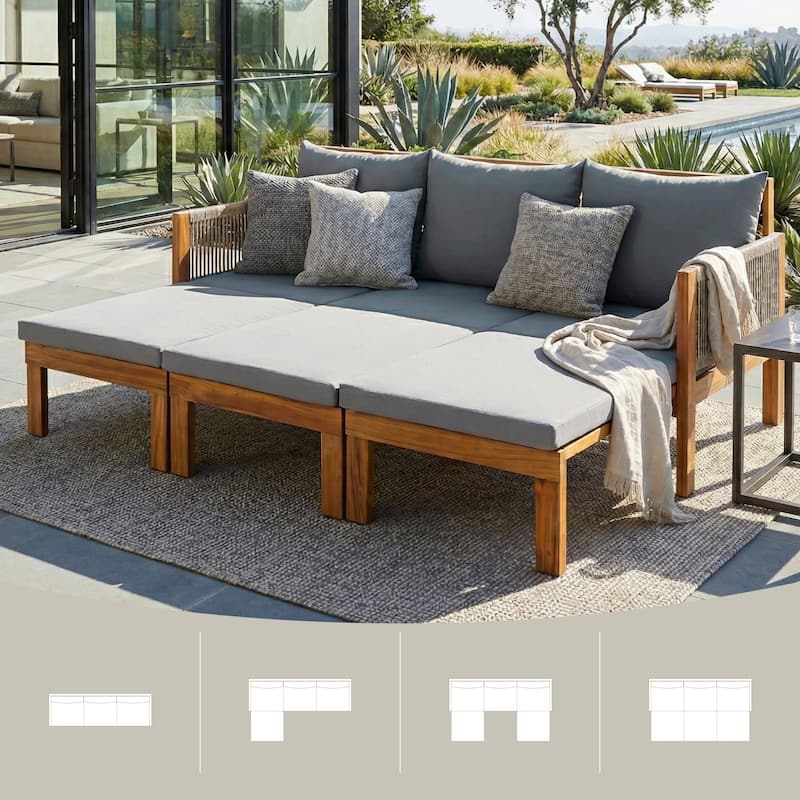3-in-1 Outdoor Daybed & Patio Sofa with Pull-Out Sleeper by Leisure Zone